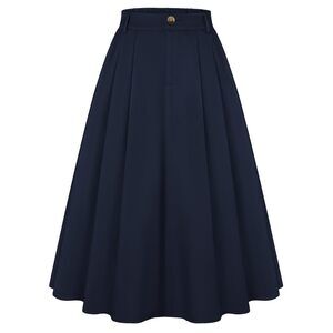 6093 Business Casual Midi Skirts 1940s High Waisted A Line Retro Skirt